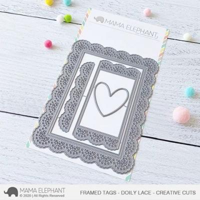 Mama Elephant Creative Cuts - Framed Tags - Doily Lace